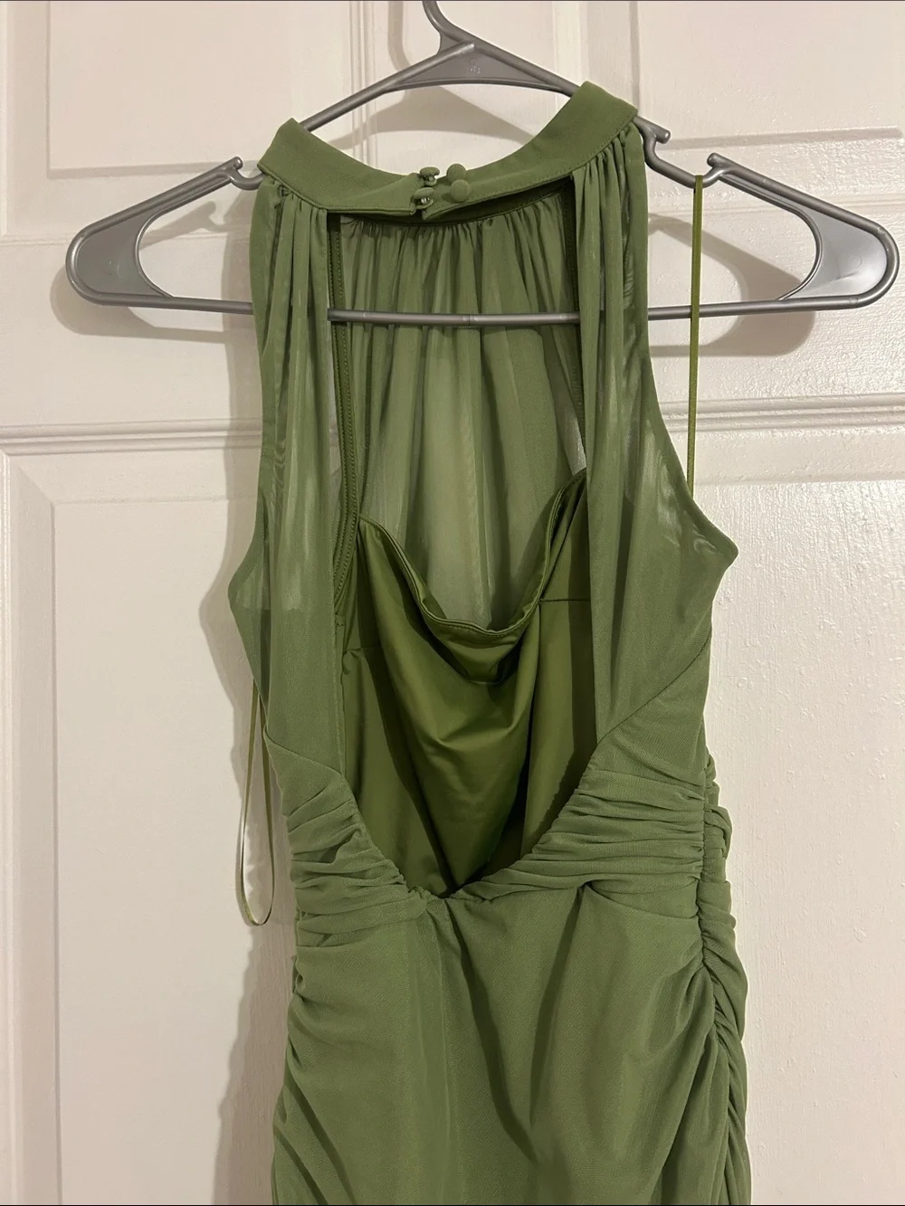 Abercrombie & Fitch Olive Halter Maxi Dress